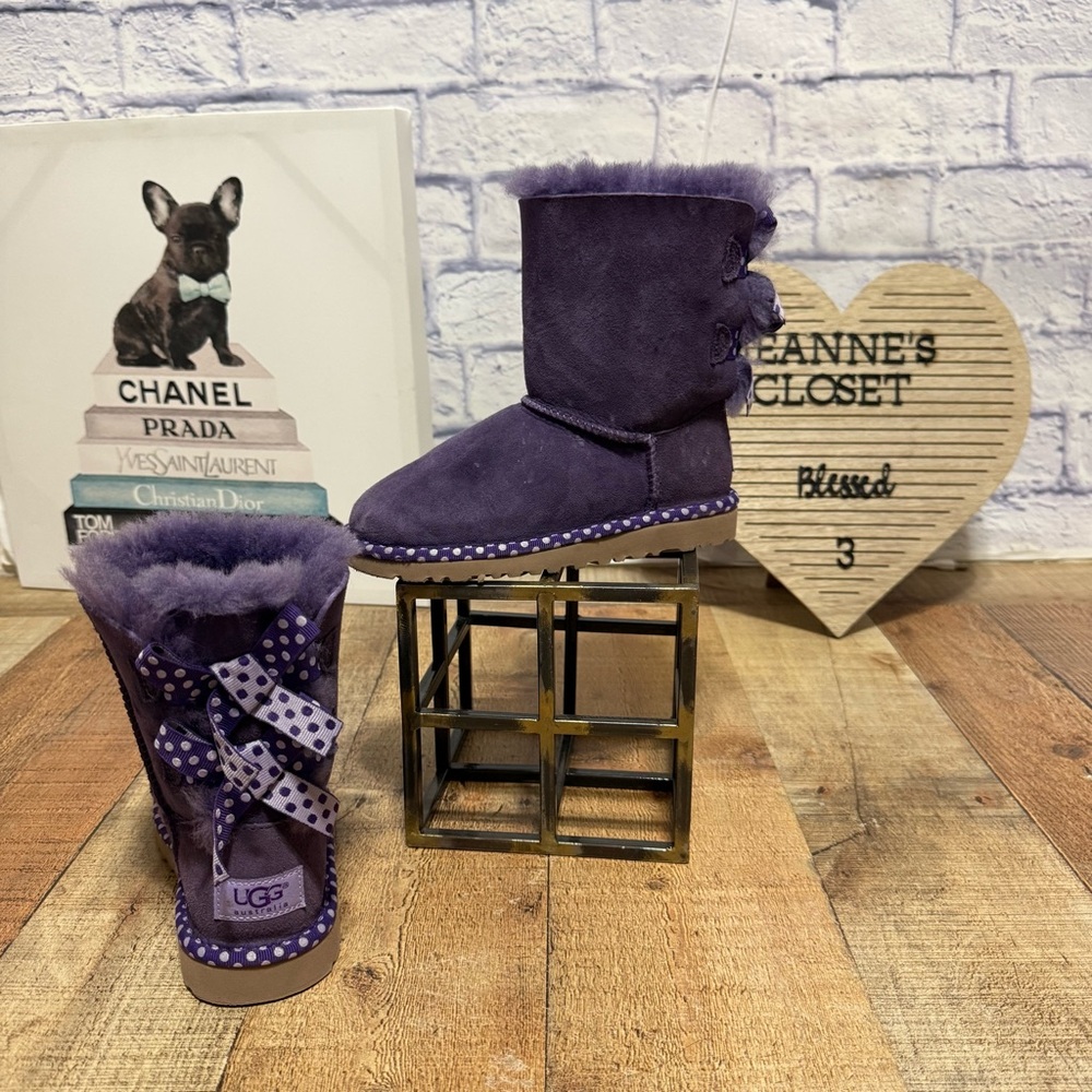 UGG Girls Bailey Bow Purple Boots